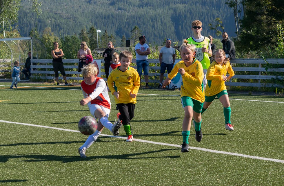 Hemnes IL og Idar Vandbakk Kjærstad (dommer på bildet) håper på mange påmeldte når Hemnes IL for første gang arrangerer fotballskole.