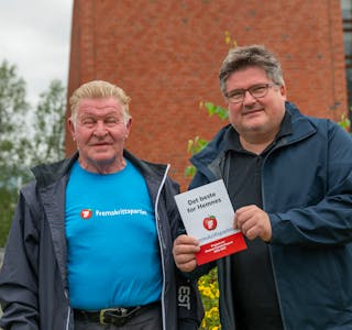 Sverre Storbæk og Bjørn-Terje Nilssen i Hemnes FRP har et håp om å doble antallet representanter i kommunestyret.